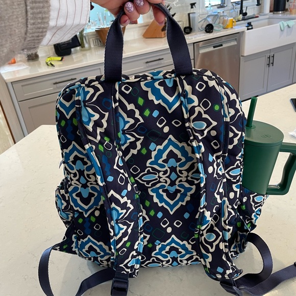 Blue Vera Bradley School Backpack with Multiple Zipper Pockets - Picture 6 of 6